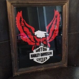Vintage Harley Davidson memorabilia.